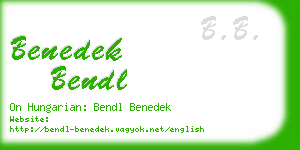 benedek bendl business card